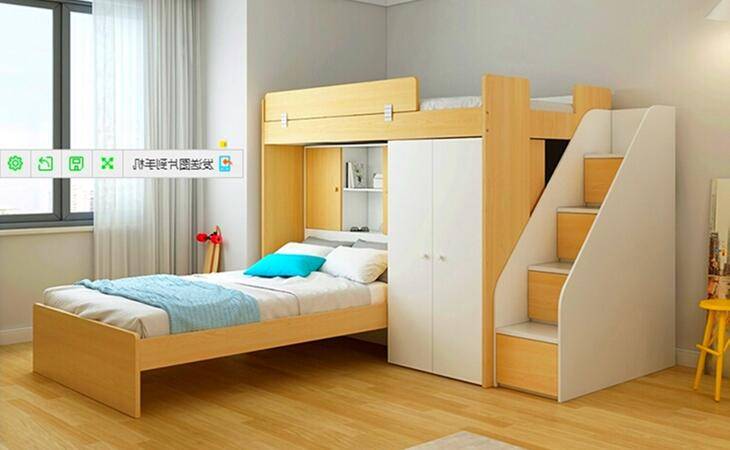 雙層兒童床結構與收納功能組合設計