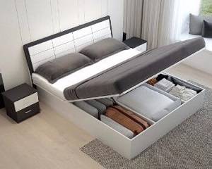 黑白高箱收納雙人床